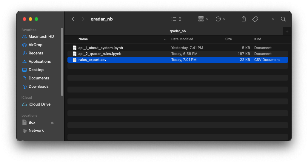 QRadar Rules CSV Export from DataFrame