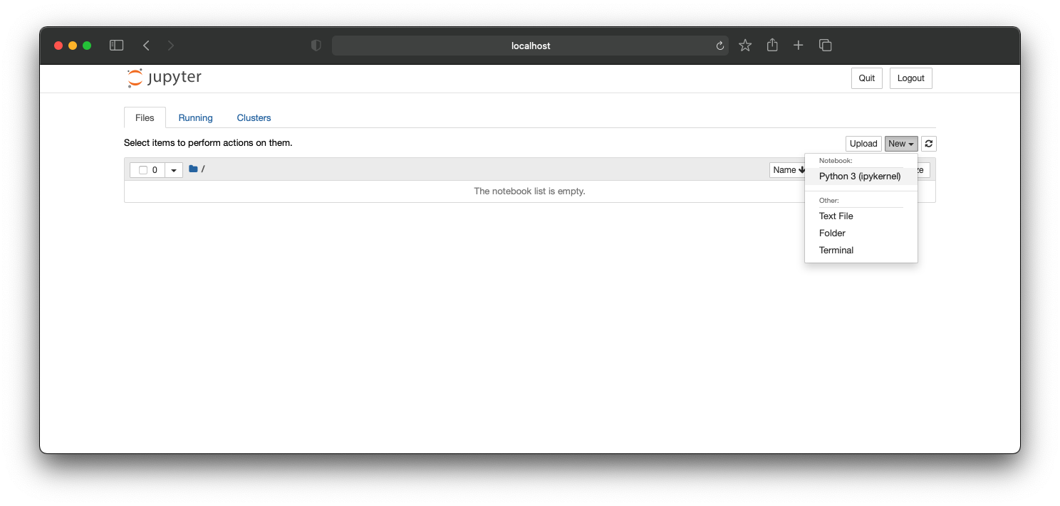 Jupyter Create New Notebook