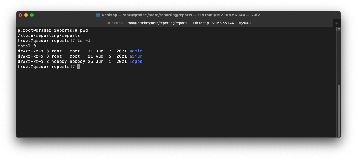 QRadar Report Directory on SSH CLI