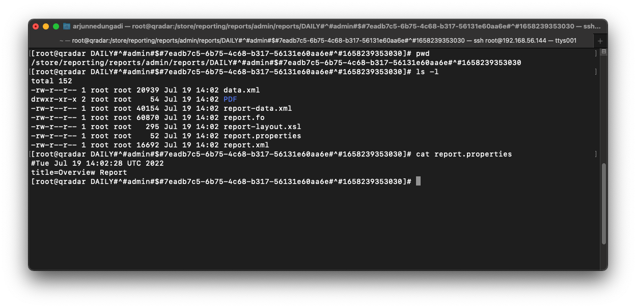 QRadar Report Directory on SSH CLI with report.properties File