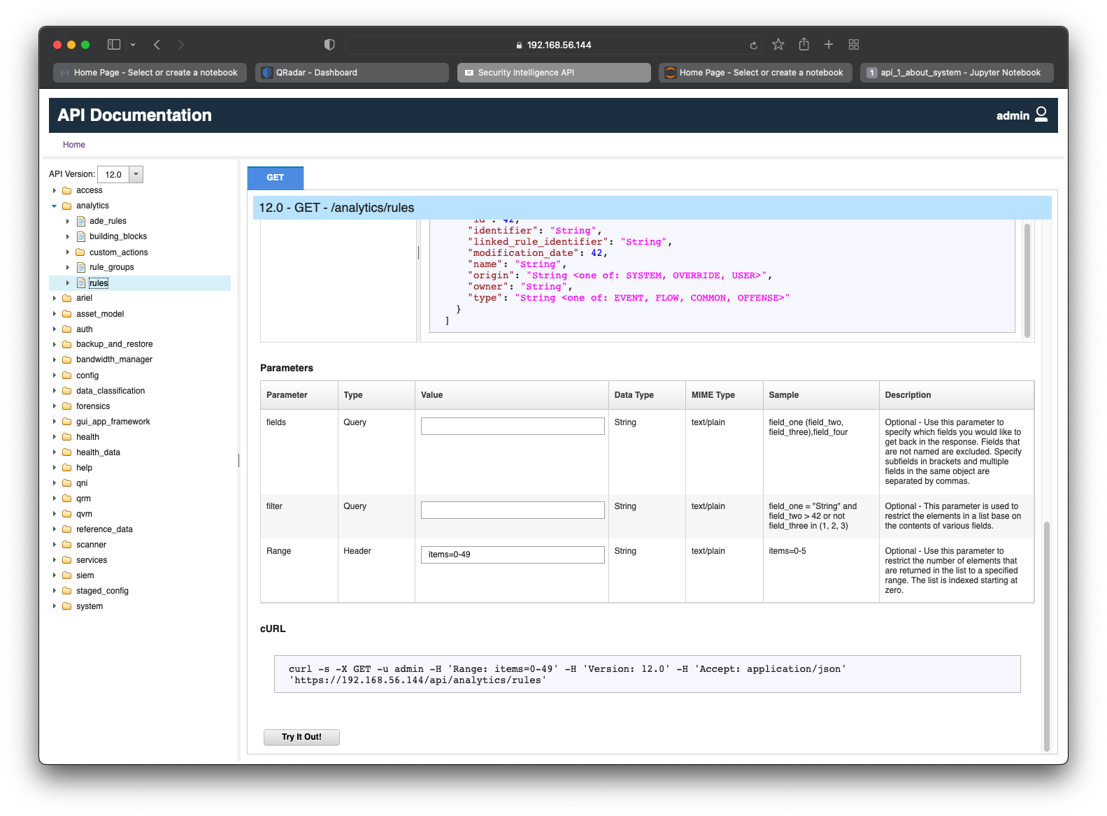 QRadar Rules API